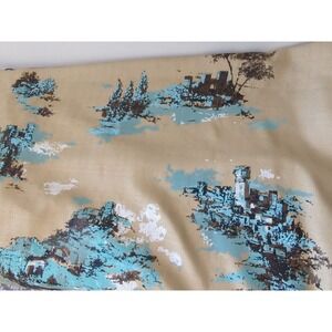 Cohama Fabric Home Decor "PYRENEES" Beige 3 YDS Village Castle Decorama VTG 60's